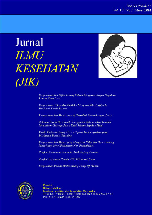 					View Vol. 6 No. 1 (2014): Jurnal ILMU KESEHATAN (JIK)
				